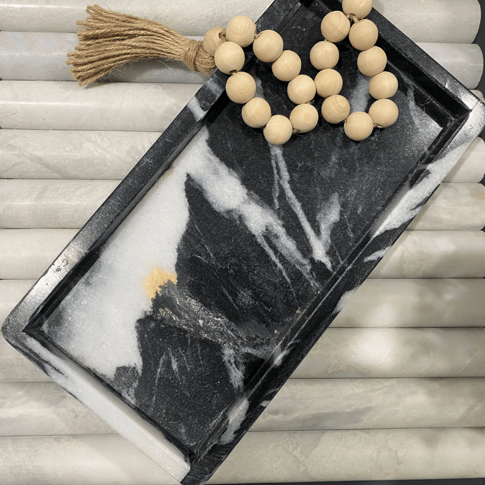 Black & White Marble Bath Tray