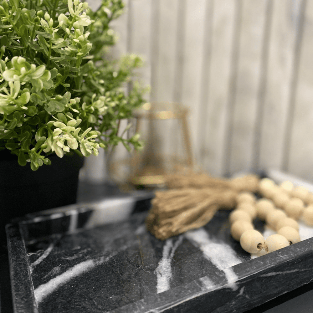 
                      
                        Black & White Marble Bath Tray
                      
                    