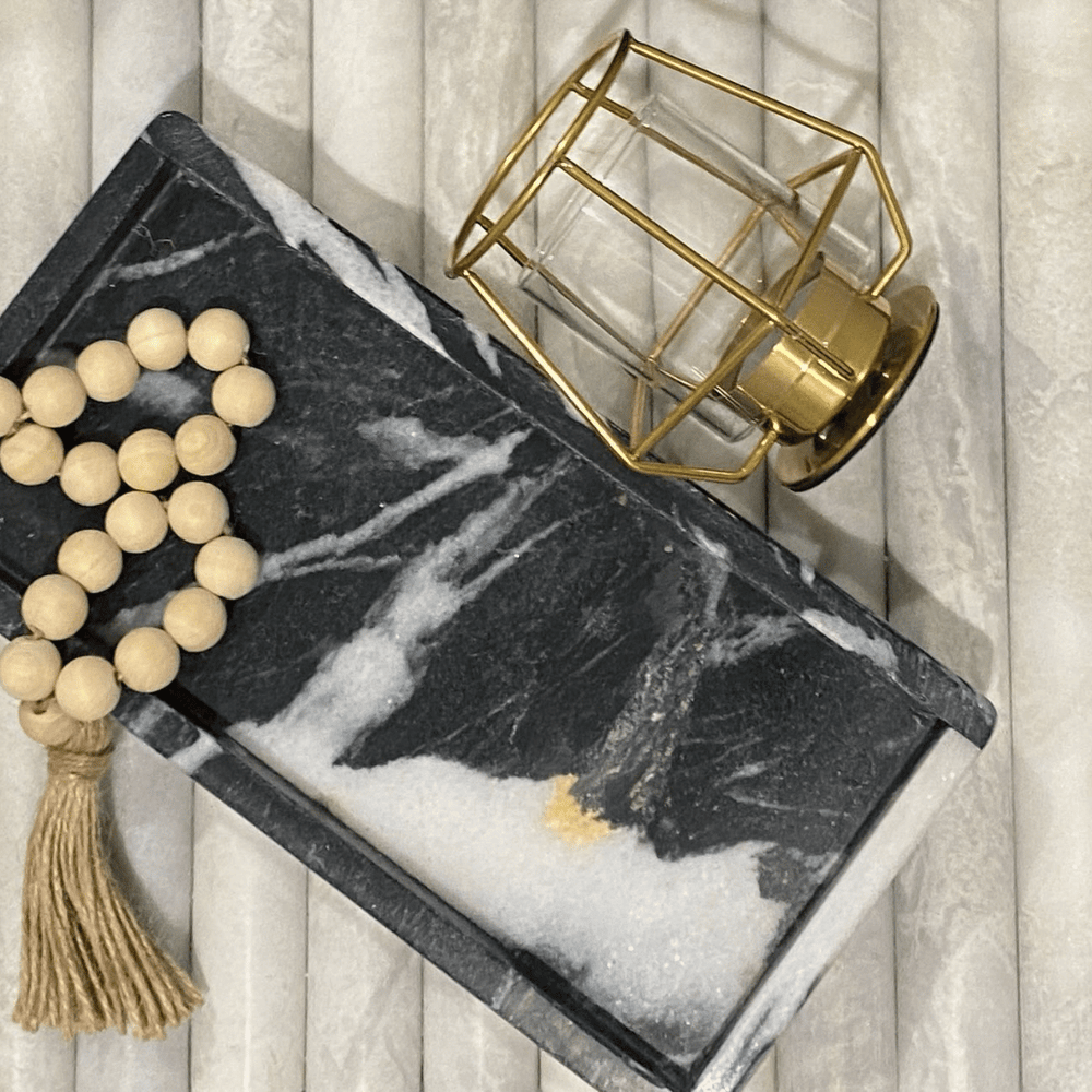 
                      
                        Black & White Marble Bath Tray
                      
                    