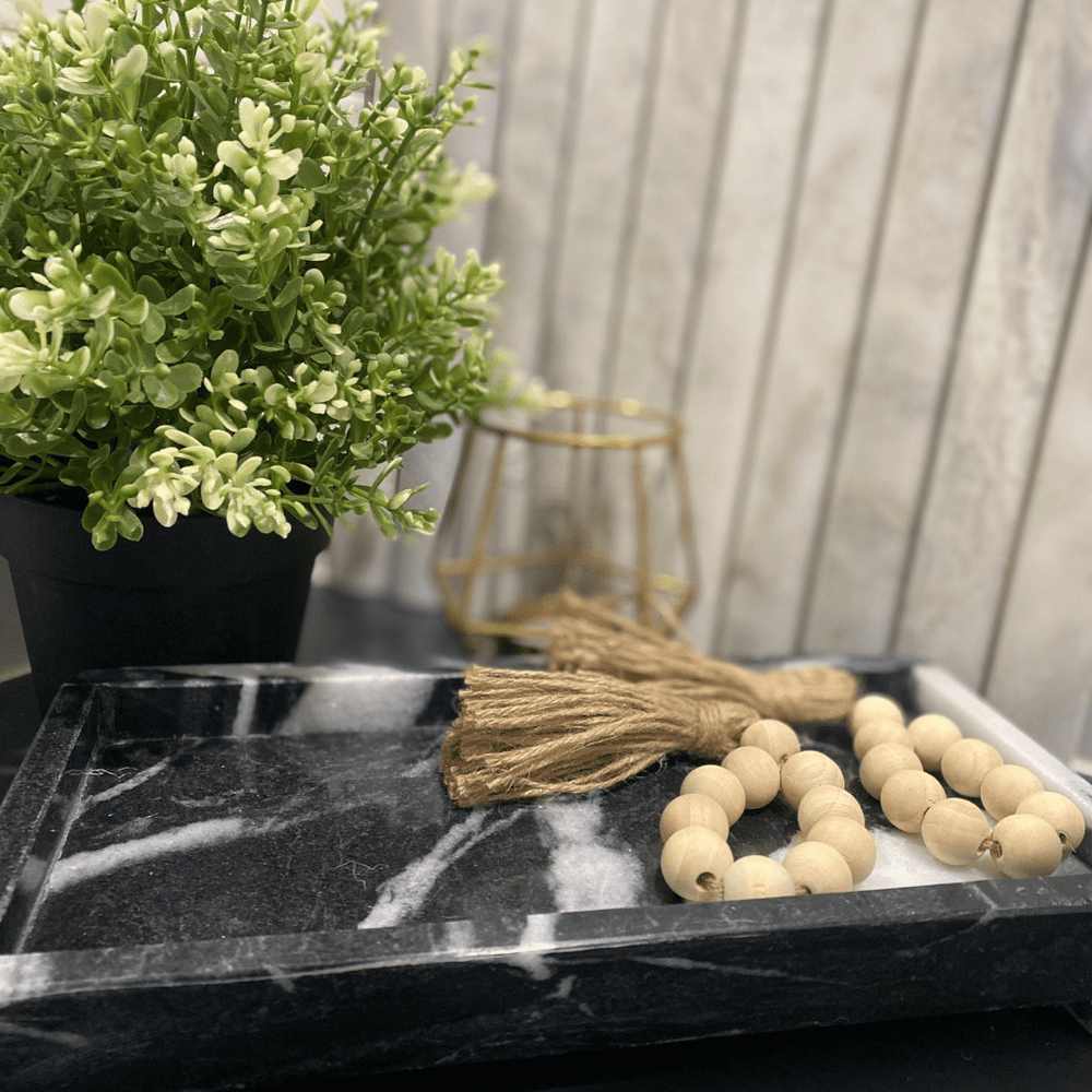 
                      
                        Black & White Marble Bath Tray
                      
                    