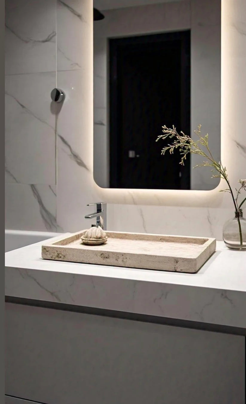 Travertine Marble Bath Tray