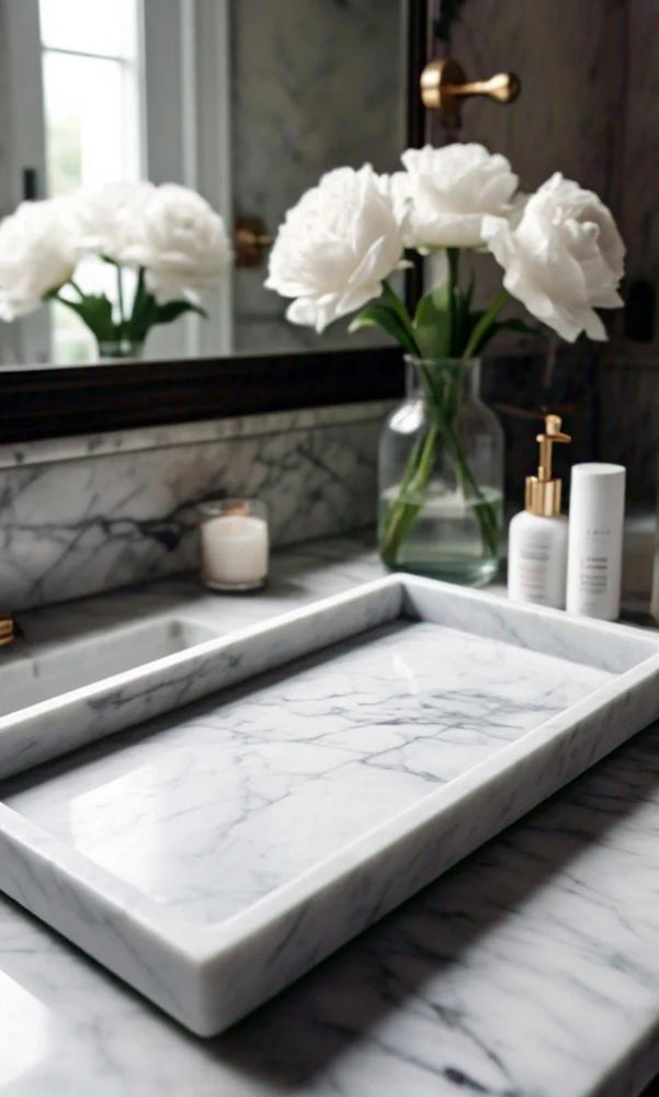 
                      
                        Carrara Marble Bath Tray
                      
                    