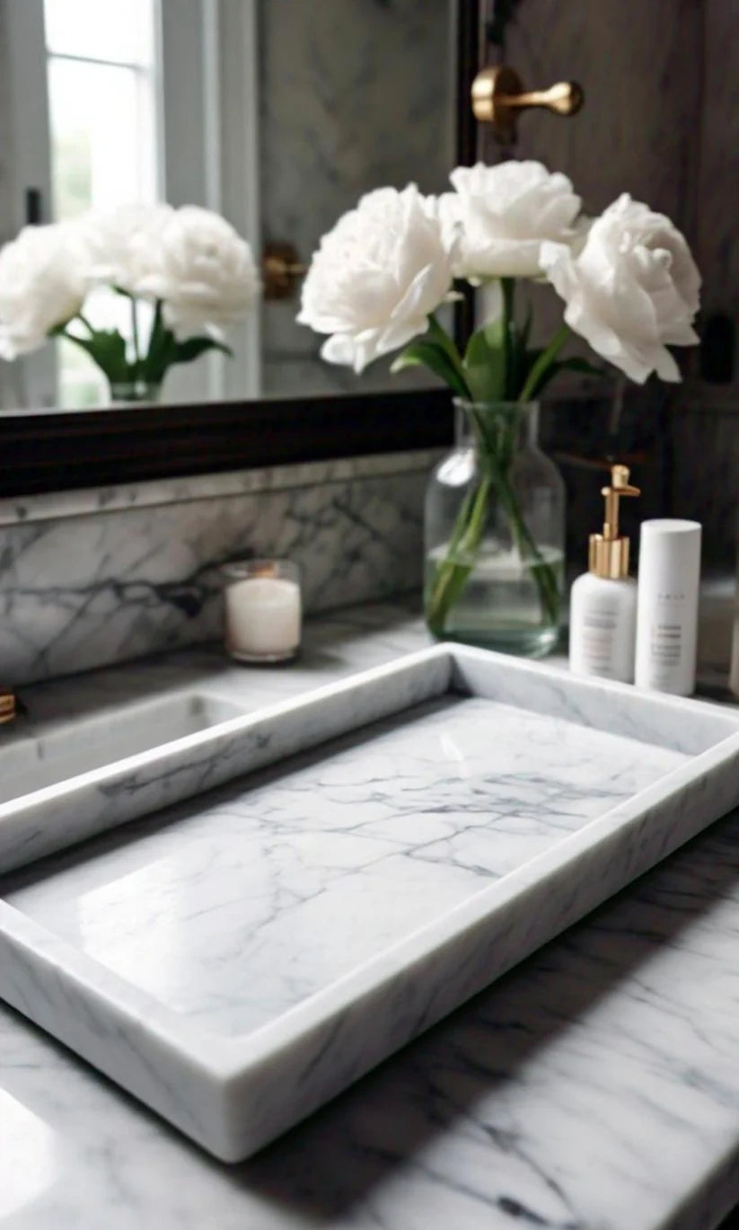 Carrara Marble Bath Tray