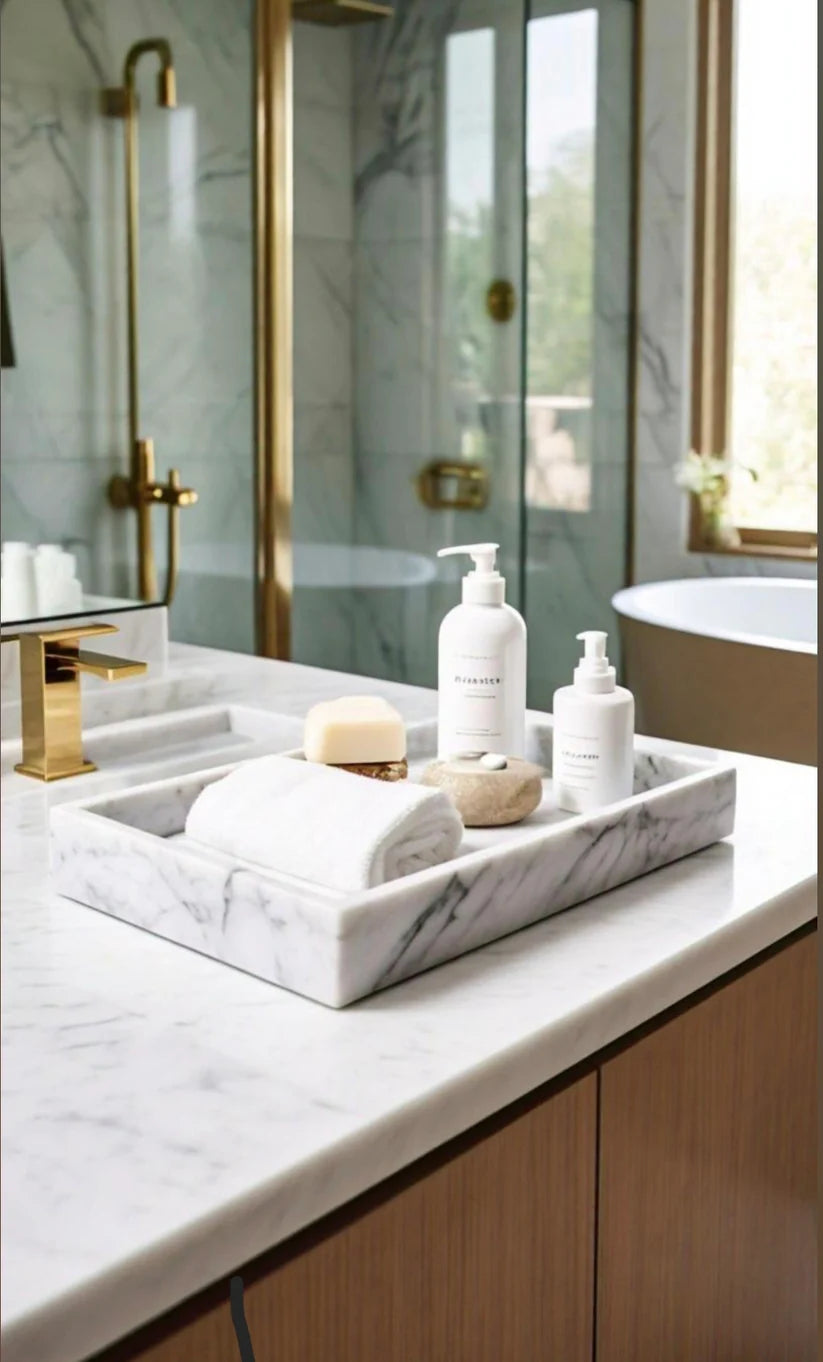 Carrara Marble Bath Tray