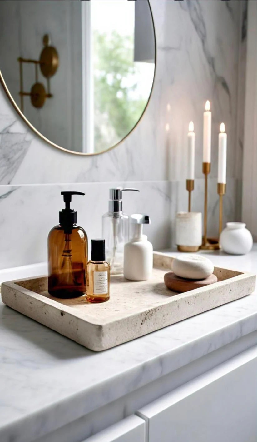 Travertine Marble Bath Tray
