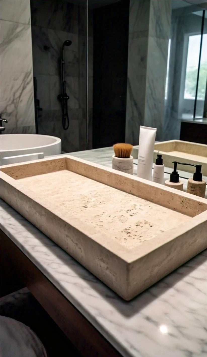 Travertine Marble Bath Tray