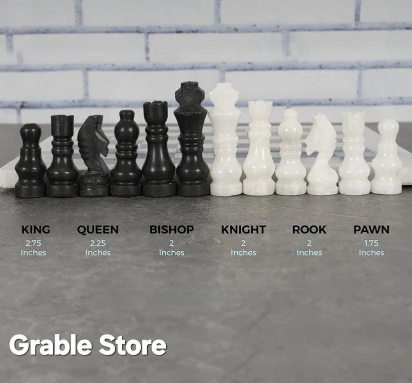 
                      
                        Opulent Elegance: White & Black Marble Chess Set
                      
                    