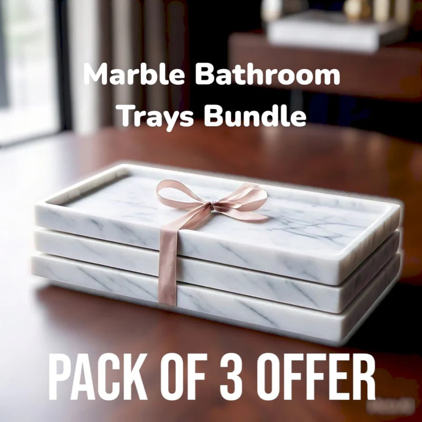Marble Bath Tray Bundle - Pack of 3