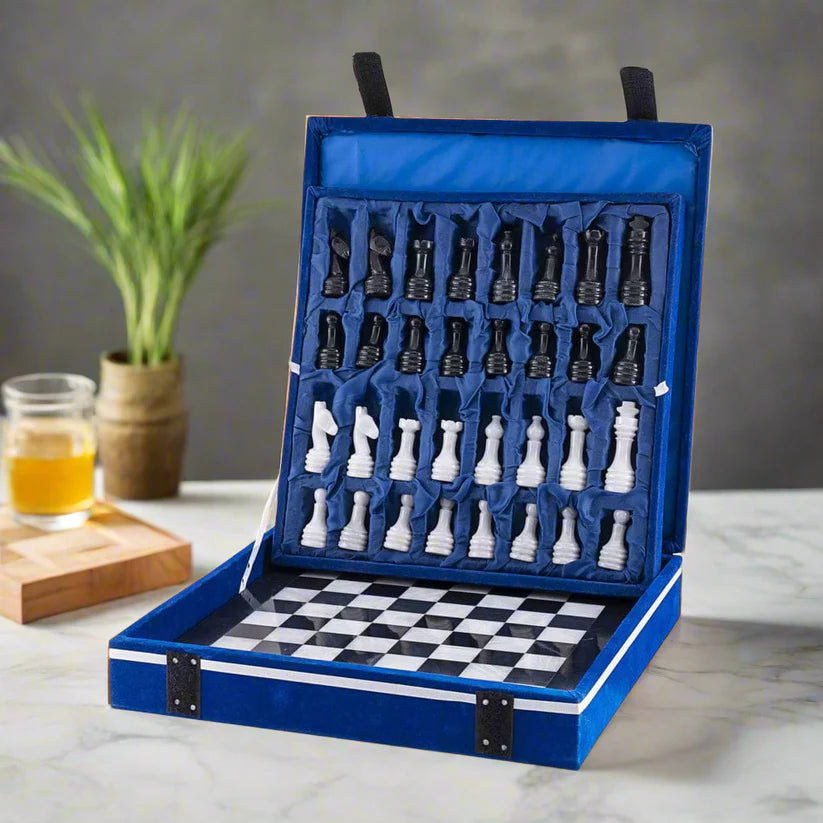 
                      
                        Classic Elegance: Black & White Marble Chess Set
                      
                    