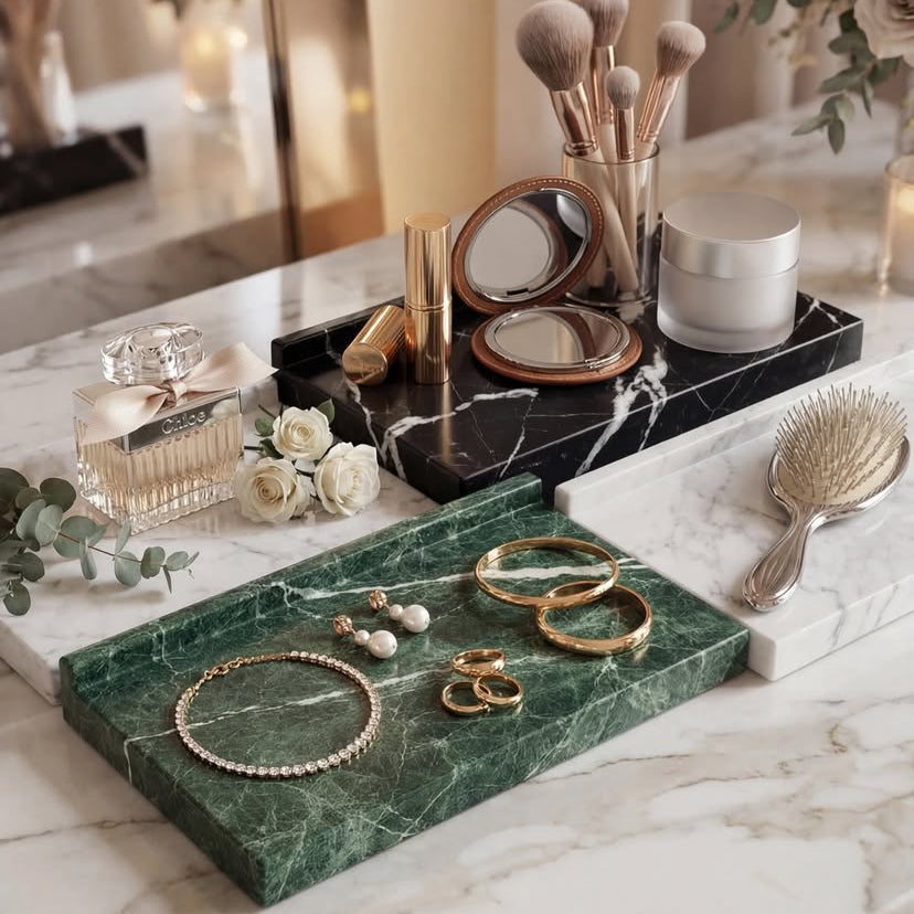 Offset Lip Marble Tray